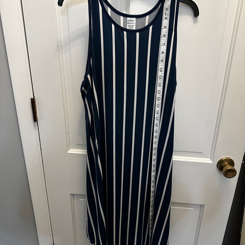 Extremely comfortable Striped Navy and White Sleeveless Dress.